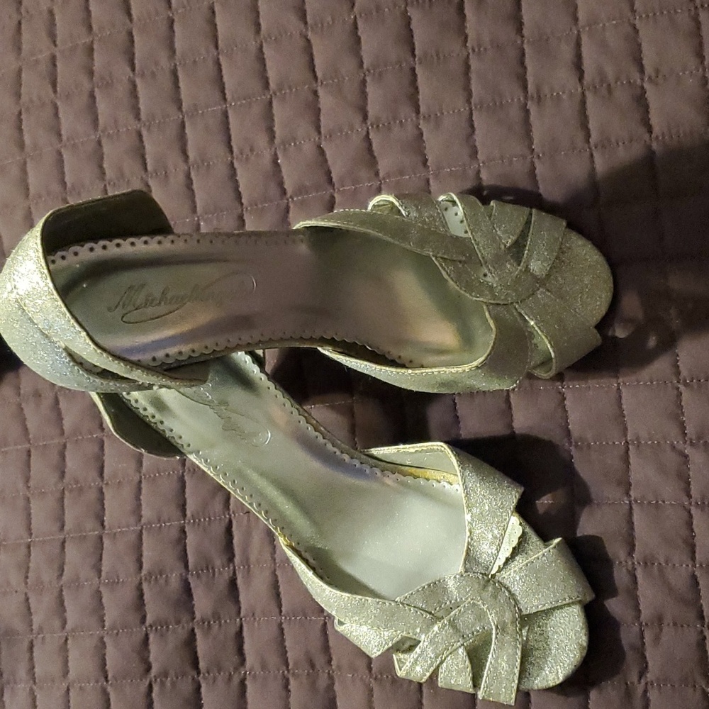 Stunning silver glitter heels 8 Michaelangelo